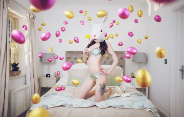 Девушка, ситуация, маска