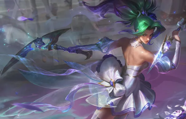 Art, Akali, League of Legends, Skin, LoL, Crystal Rose