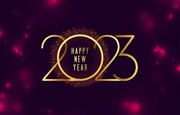 Золото, Новый Год, цифры, golden, happy, New Year, glitter, 2023