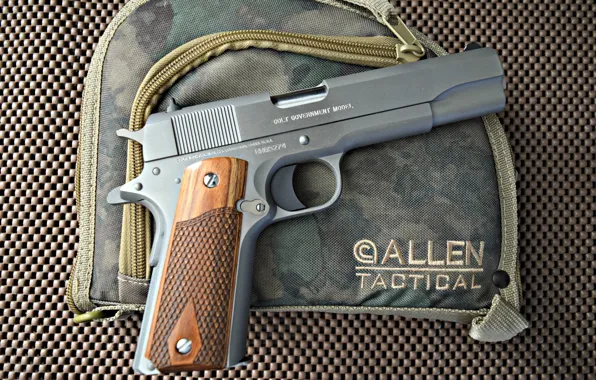 Пистолет, фон, 9mm, Colt
