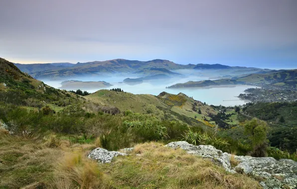Картинка пейзаж, горы, холмы, Новая Зеландия, New Zealand