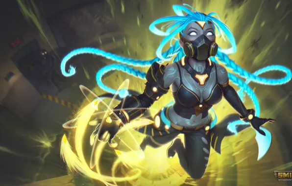Девушка, магия, маска, Smite, Nu Wa
