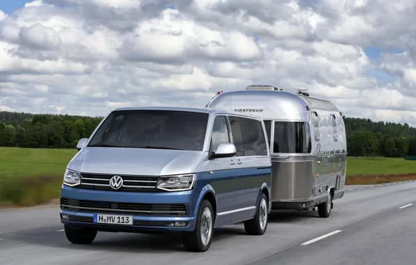 Volkswagen, silver, road, blue, multivan