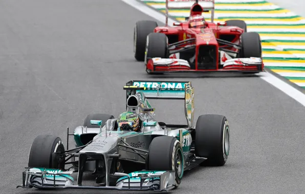 Гонки, формула 1, Ferrari, автоспорт, Mercedes AMG Petronas