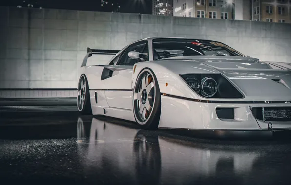 Белый, Машина, Ferrari, Render, Суперкар, Retro, Supercar, Спорткар