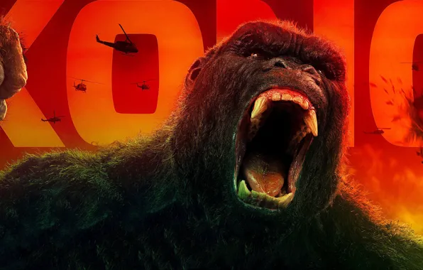 Картинка King Kong, cinema, movie, gorilla, film, strong, Kong, Kong: Skull Island