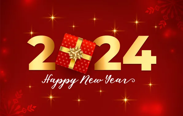 Цифры, Новый год, дата, композиция, 2024, Новый 2024 год