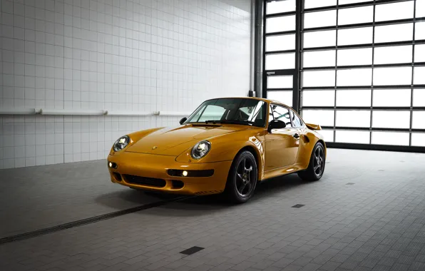 Жёлтый, Porsche, кузов, 993, 911 Turbo