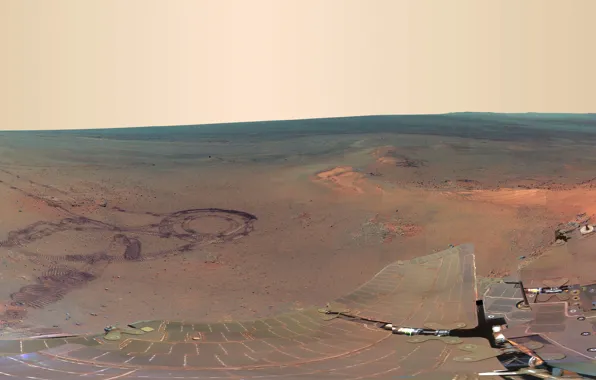 Картинка гора, панорама, Марс, Opportunity, марсоход, Грилис-Хевен