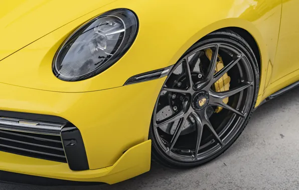 Картинка 911, Porsche, Yellow, Turbo S, VAG, Sight, 992