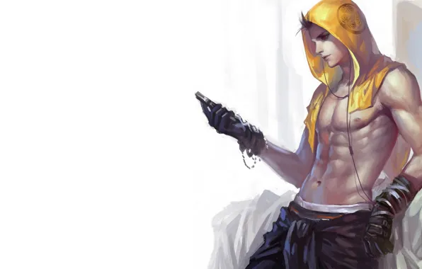 Наушники, капюшон, парень, Sengoku Basara, Эпоха Смут