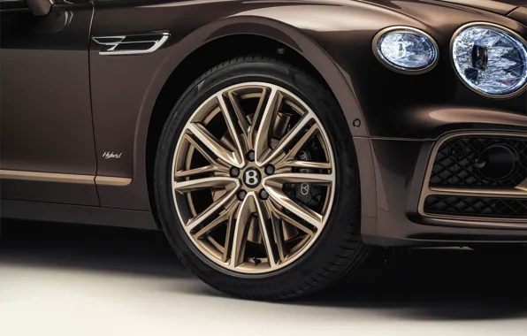 Bentley, логотип, колесо, диск, Flying Spur Hybrid, Odyssean Edition, часть кузова