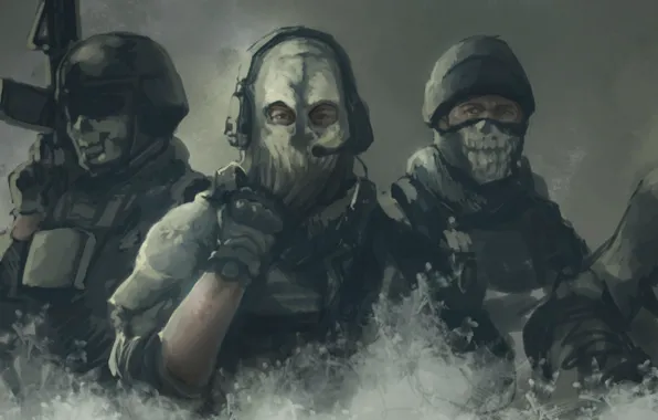 Картинка маска, call of duty, art, спецназ, Call of Duty: Ghosts, ghosts