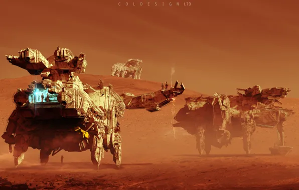 Картинка техника, Col Price, Mars Rovers, марсоходы