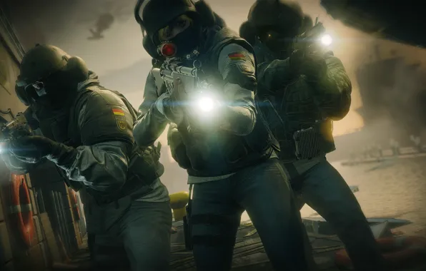 Пистолет, автомат, вертолёт, спецназ, Rainbow six: Siege