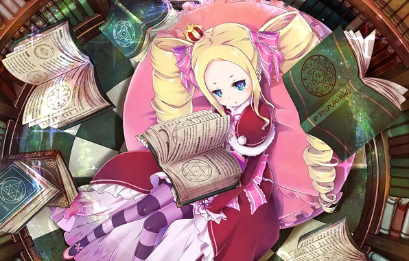 Книги, девочка, anime, art, Beatrice, Re: Zero kara Hajimeru Isekai Seikatsu