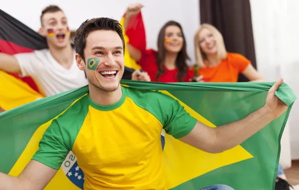 Футбол, флаг, чемпионат, football, flag, World Cup, Brasil, FIFA