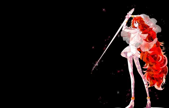 Девушка, ночь, блеск, меч, Fanart, Pixiv, Houseki no Kuni, Fanart From Pixiv