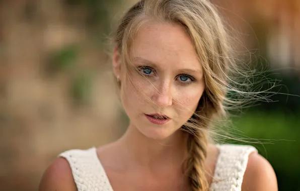 Девушка, портрет, веснушки, blue eyes, Mark Prinz, Yaiza
