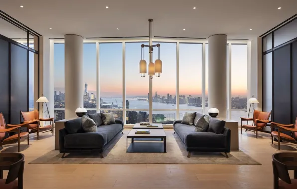 Дизайн, стиль, интерьер, Башня, мегаполис, гостиная, 15 Hudson Yards