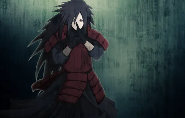 Anime, naruto, art, uchiha madara, rennegan