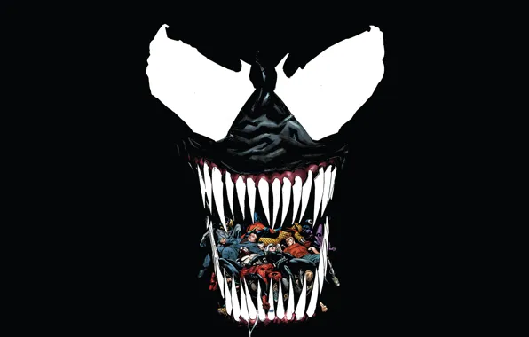 Язык, монстр, пасть, комиксы, комикс, супергерои, Веном, Venom
