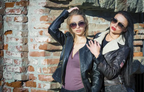 Стиль, фон, девушки, очки, Anastasia, Olga