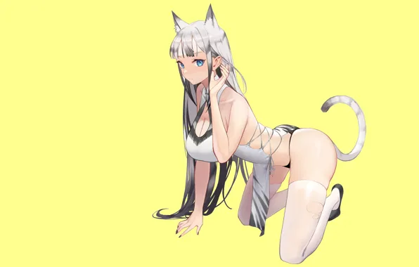 Girl, sexy, pussy, anime, cat, pretty, kitty, breasts