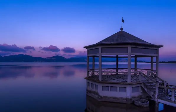Картинка lake, dawn, pier