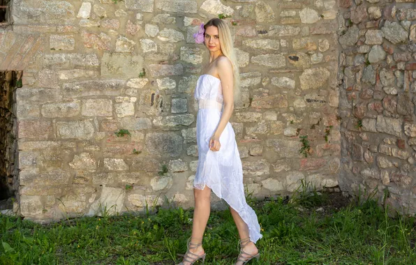 Long hair, model, outside, gorgeous, photoshoot, posing, high heels, beautiful face
