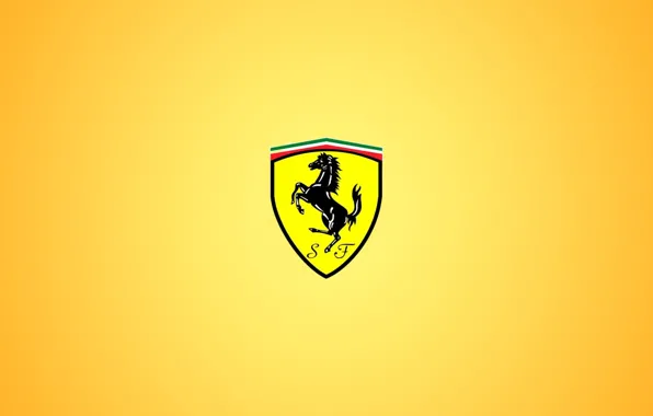 Жёлтый, лого, Ferrari, феррари, fon, жребец