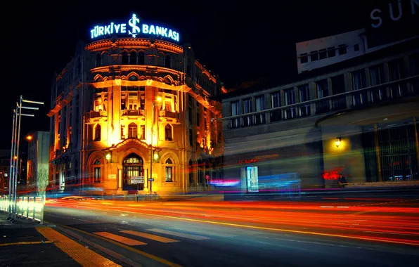 Ночь, движение, выдержка, Стамбул, Турция, night, street, Istanbul