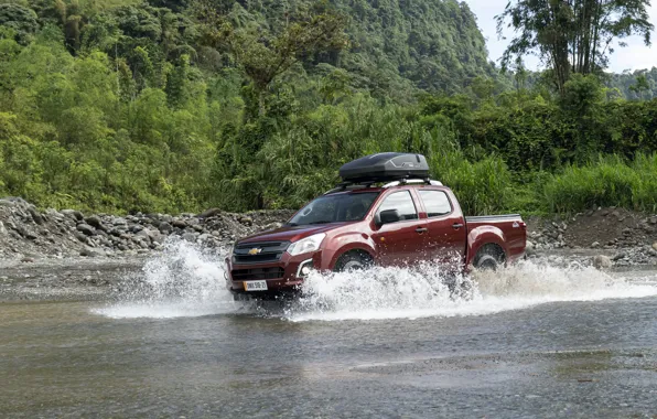 Брызги, река, Chevrolet, пикап, Isuzu, 2020, D-Max, 2021