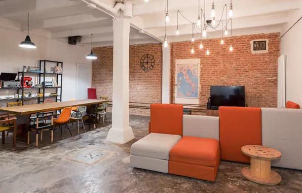 Дизайн, стиль, интерьер, софа, гостиная, столовая, лофт, by Nomade Architettura Interior Design
