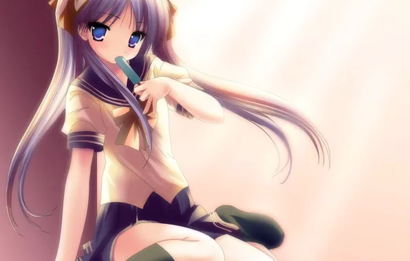 Аниме, Леденец, Anime, Lucky Star, школьная форма.