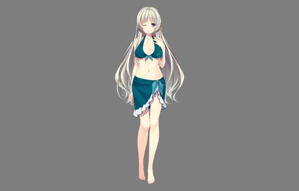 Girl, sexy, cleavage, long hair, boobs, anime, beautiful, purple eyes