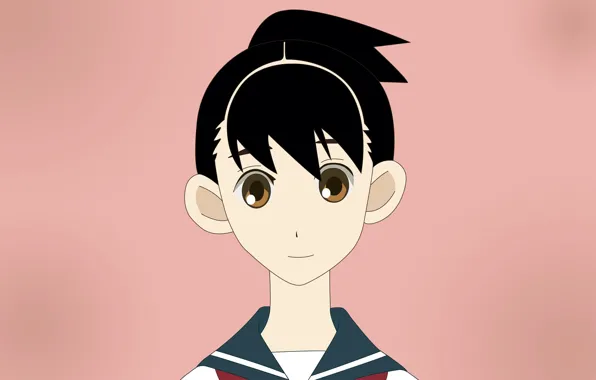 Взгляд, девушка, портрет, карие глаза, Sayonara Zetsubou Sensei, Прощай безрадостный сенсей