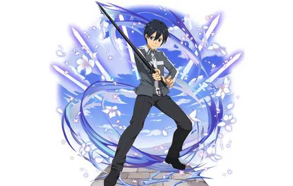 Меч, парень, Sword Art Online, Кирито, Мастера Меча Онлайн, Киригая Казуто