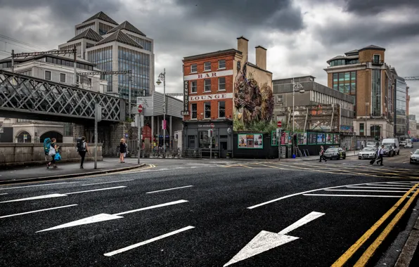 Улица, дома, Ирландия, Дублин
