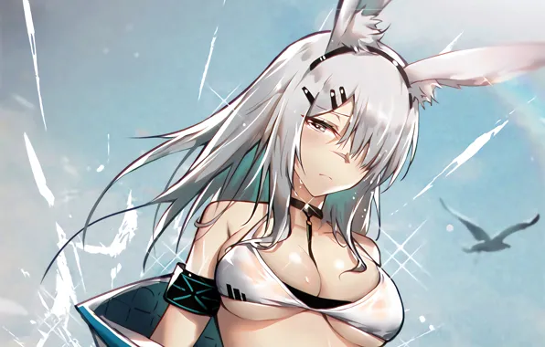 Girl, sexy, cleavage, long hair, boobs, anime, beautiful, pretty