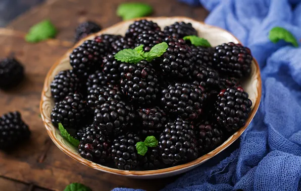 Ягоды, fresh, wood, ежевика, blackberry, berries