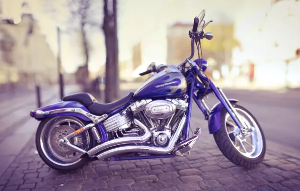 Город, стиль, мотоцикл, байк, harley davidson