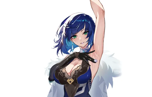 Обои girl, hot, sexy, blue, anime, pretty, babe, armpit на телефон ирабочий стол, раздел сёнэн, разрешение 3840x2160 - скачать