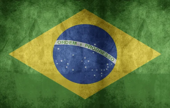 Flag, Brazil, paper, Order and progress