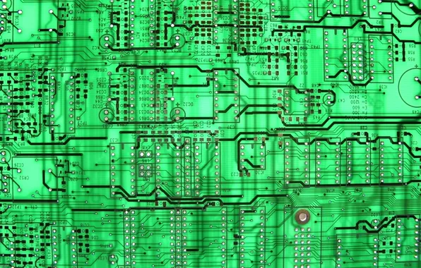 Картинка green, background, circuit board