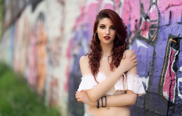 Взгляд, лицо, модель, волосы, шатенка, Martina Cecilia