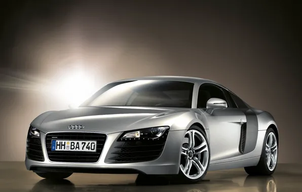 Свет, отражение, серебристый, Audi R8