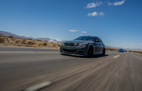 BMW, Gray, Road, E60, Dynamic