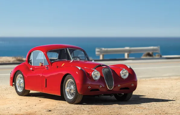 Море, красный, Jaguar, Red, sportcar, coupe, british
