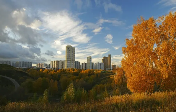 Осень, Москва, Здания, Россия, Fall, Russia, Autumn, Moscow